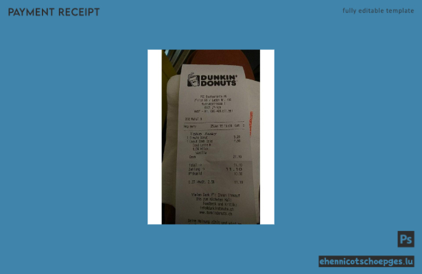 Beispiel eines Dunkin' Donuts-Kassenbons (Vorschau)